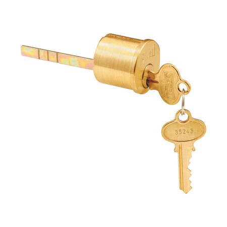 Prime-Line Prime-Line Segal Brushed Brass Solid Brass Key Lock Cylinder Keyed Differently SE70007